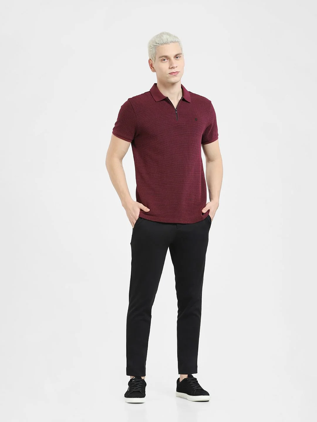Jacquard Zip-Up Polo - Image 6