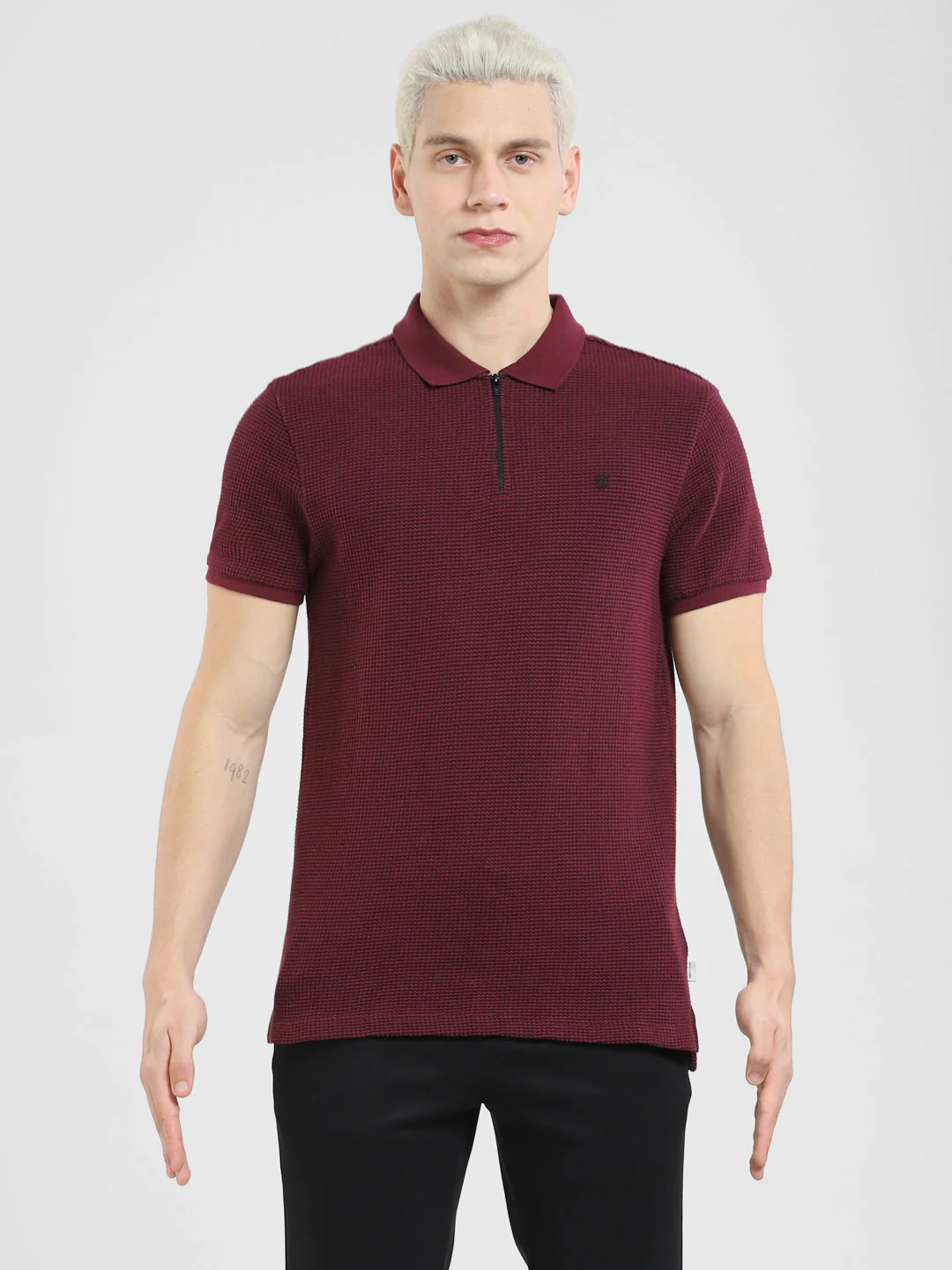 Jacquard Zip-Up Polo - Image 7