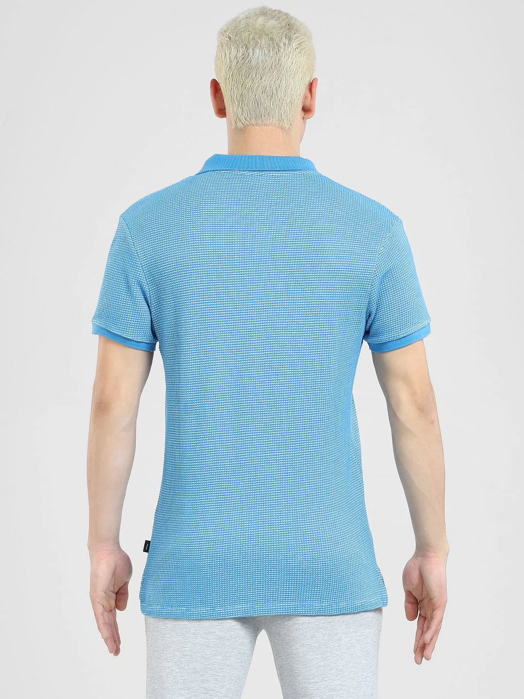 Blue Zip-Up Polo T-shirt - Image 8
