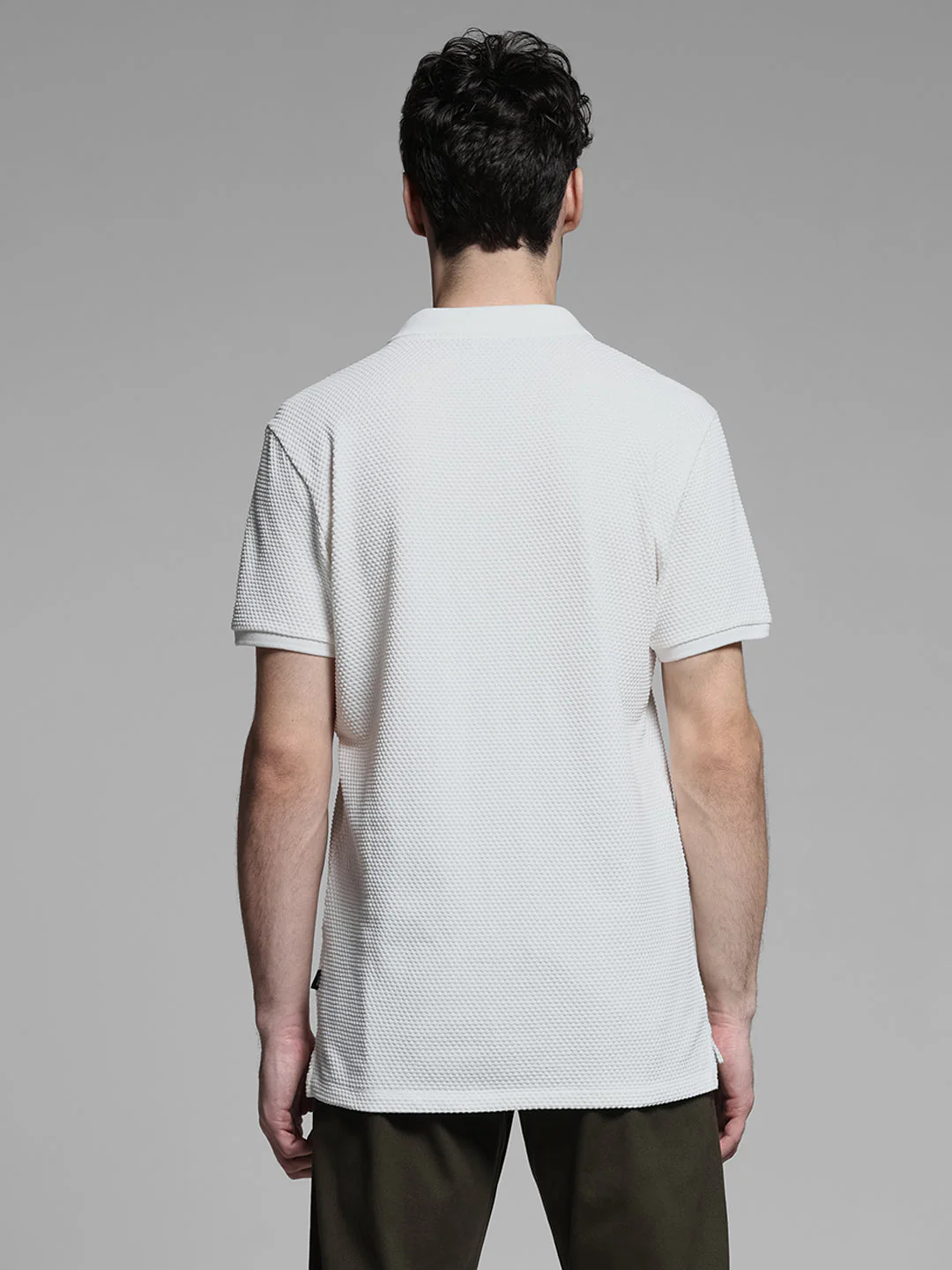 Jacquard Cotton Polo - White - Image 9