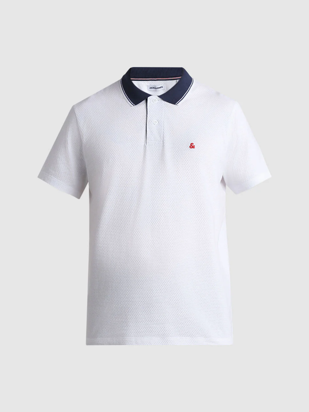 White Jacquard Polo T-shirt - Image 7