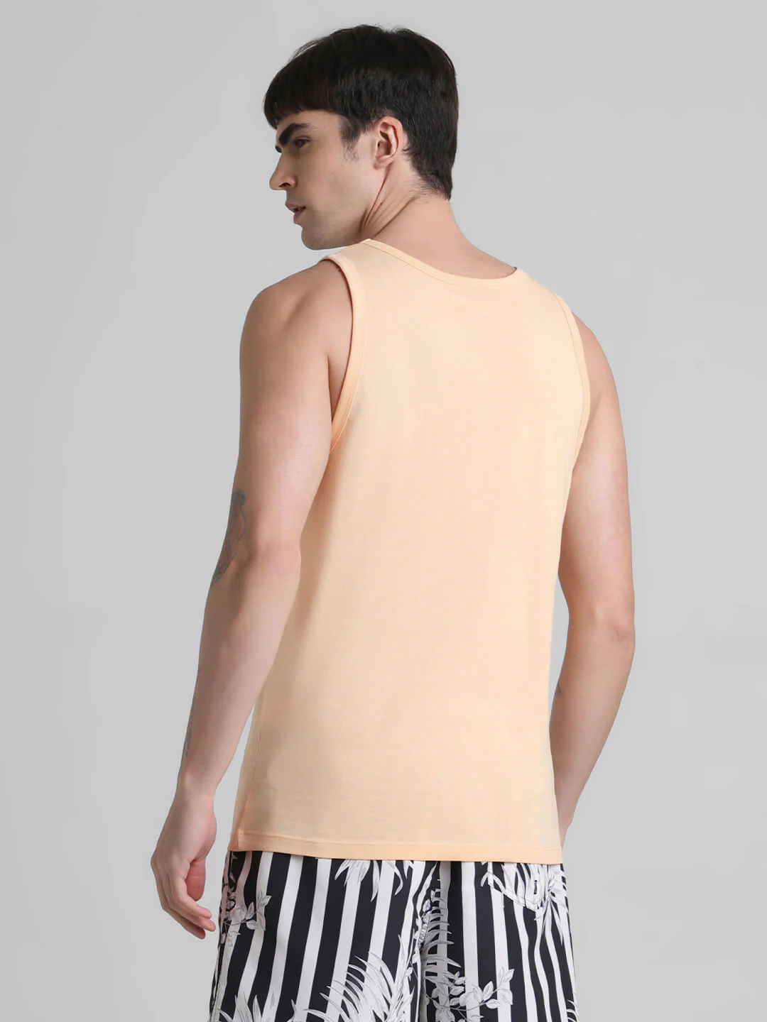 Peach Tropical Print Pocket Vest - Image 4