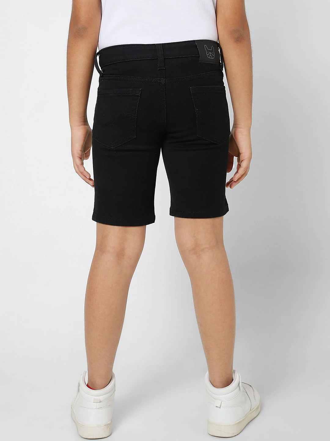 BOYS Black Low Rise Denim Shorts - Image 4