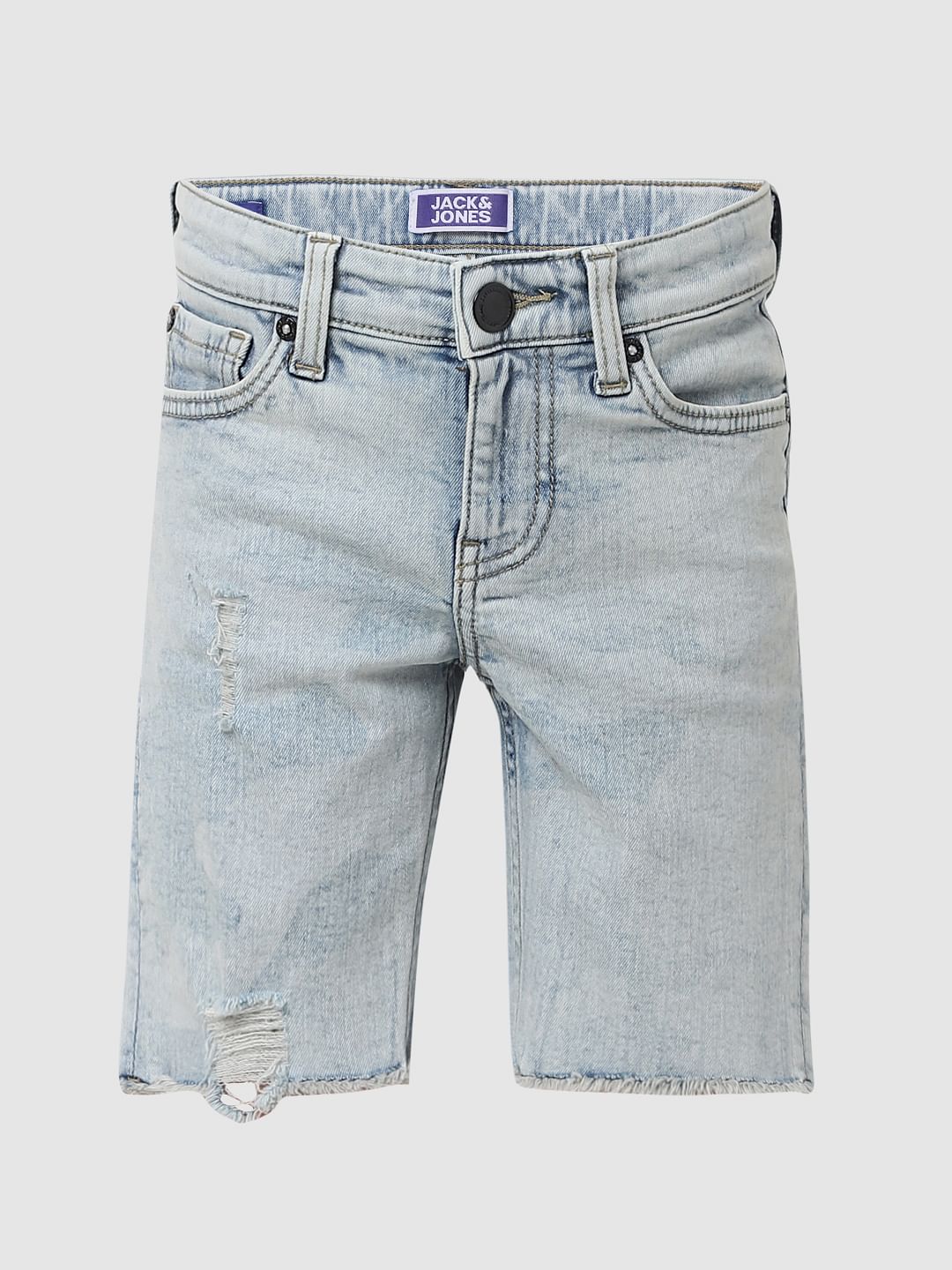 Boys Light Blue Denim Shorts - Image 6