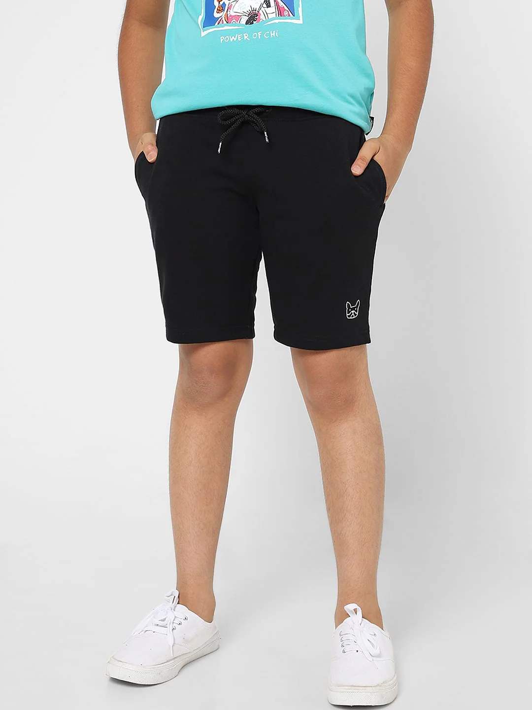 BOYS Black Low Rise Sweatshorts - Image 2