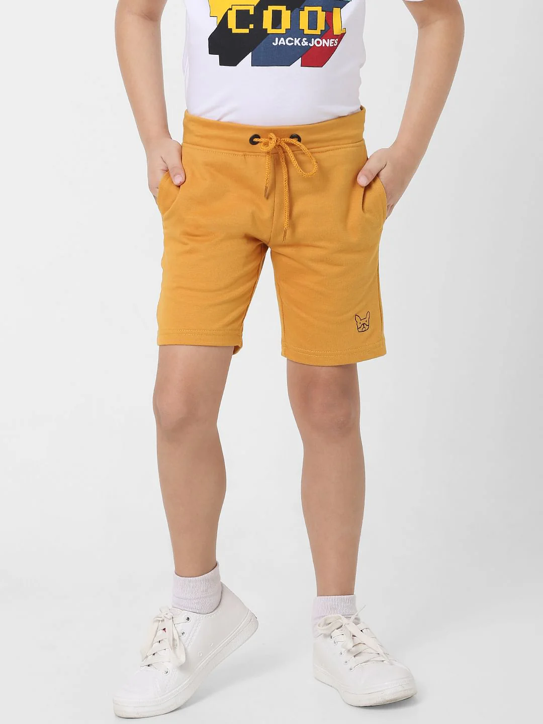Boys Orange Sweatshorts - Image 2
