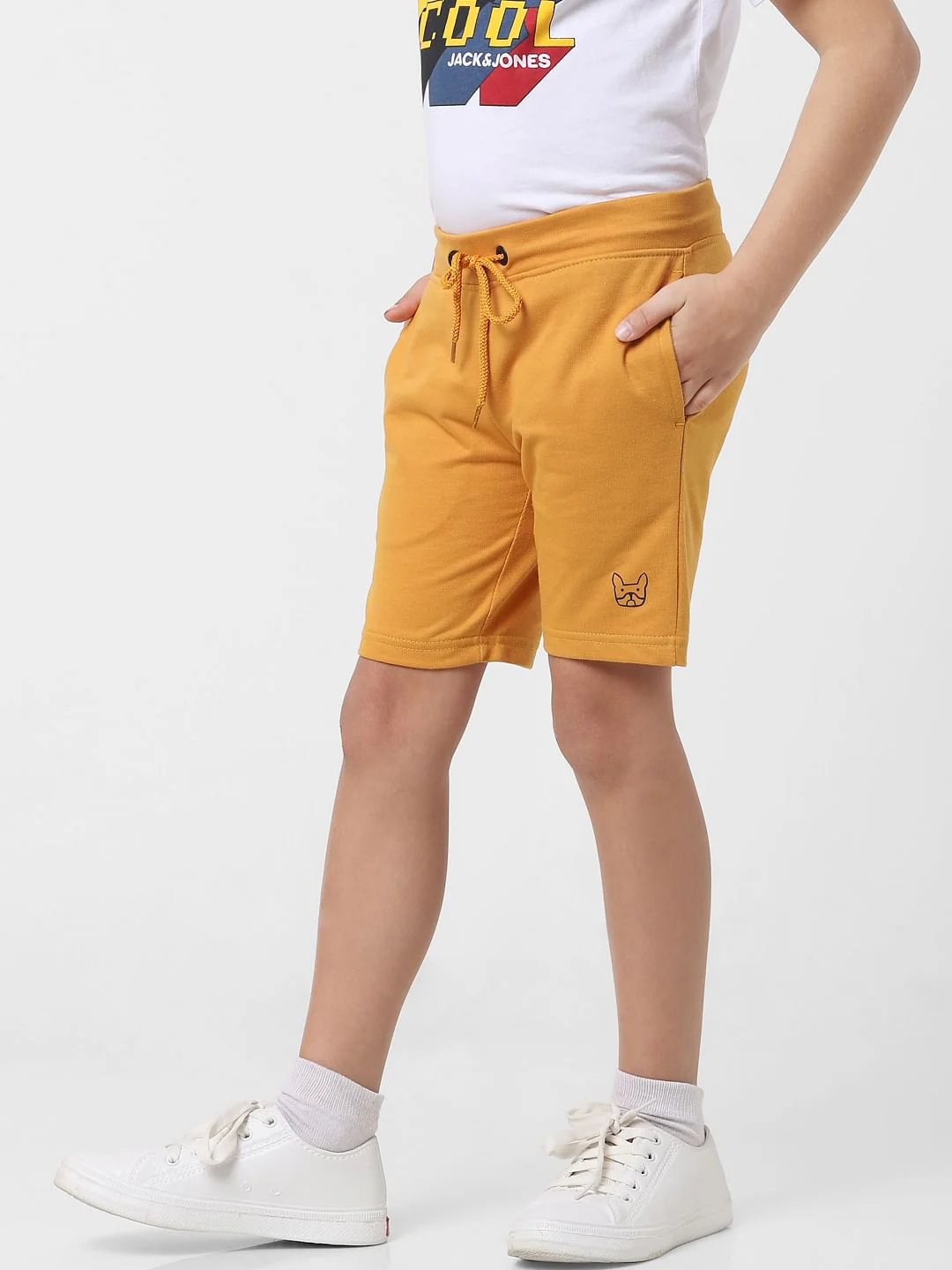 Boys Orange Sweatshorts - Image 3