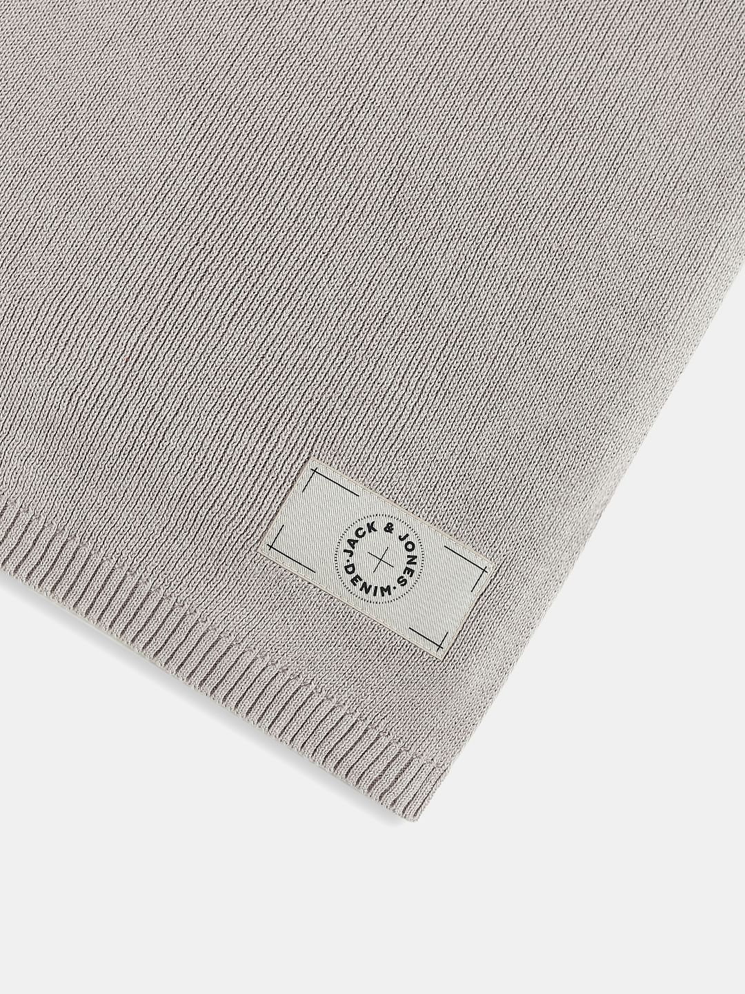Beige Knit Logo Scarf - Image 3