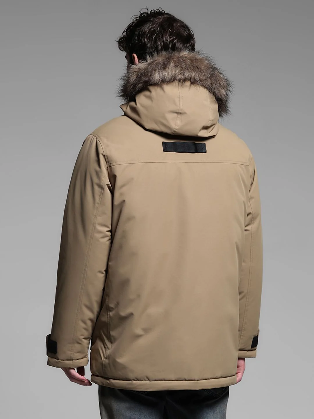 BEIGE FUR PARKA JACKET - Image 4