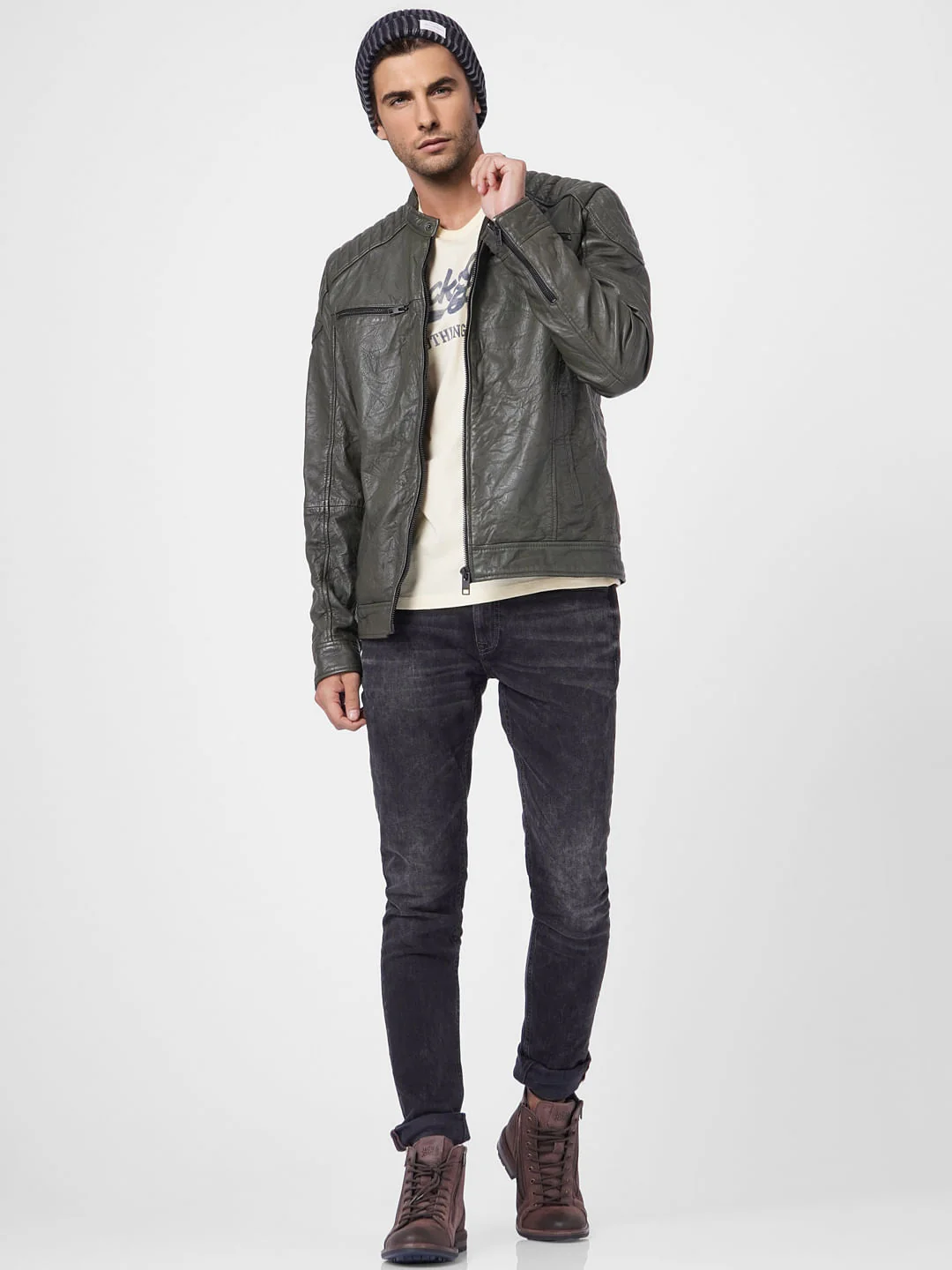 Olive Green Leather Jacket