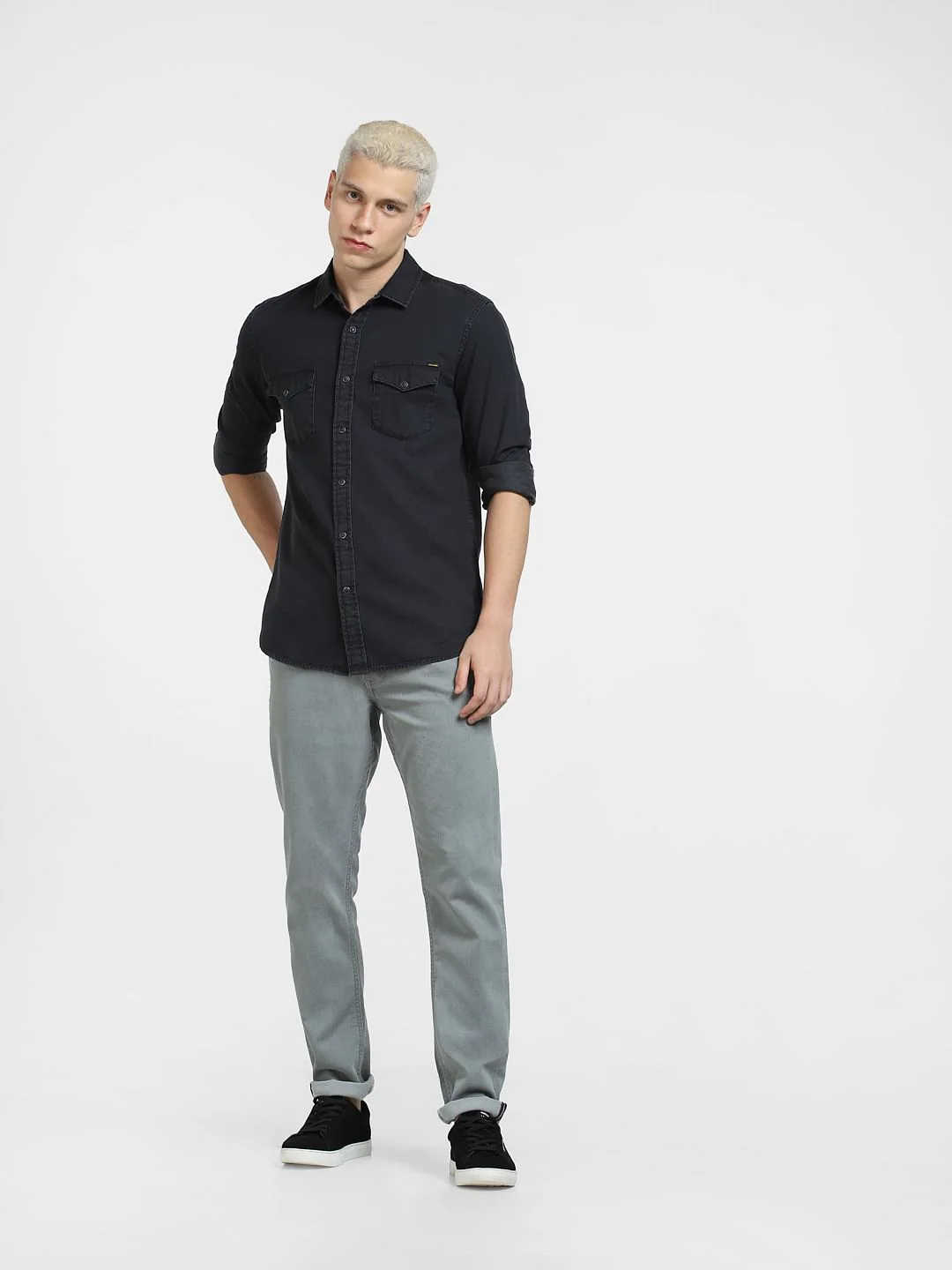 Black Denim Full Sleeves Shirt - Image 6
