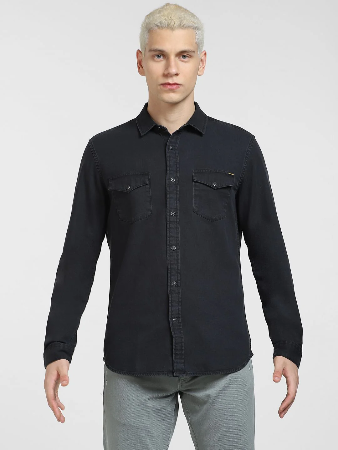 Black Denim Full Sleeves Shirt - Image 7
