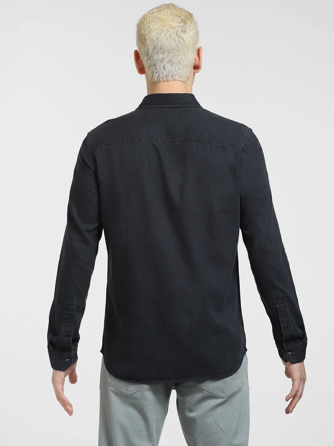 Black Denim Full Sleeves Shirt - Image 8