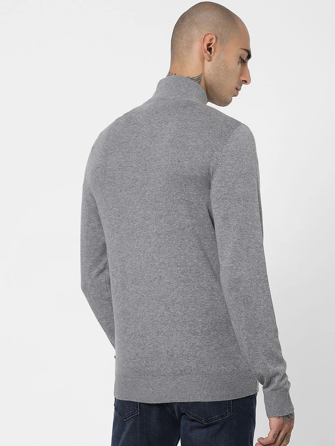 Grey Turtleneck Cardigan - Image 4