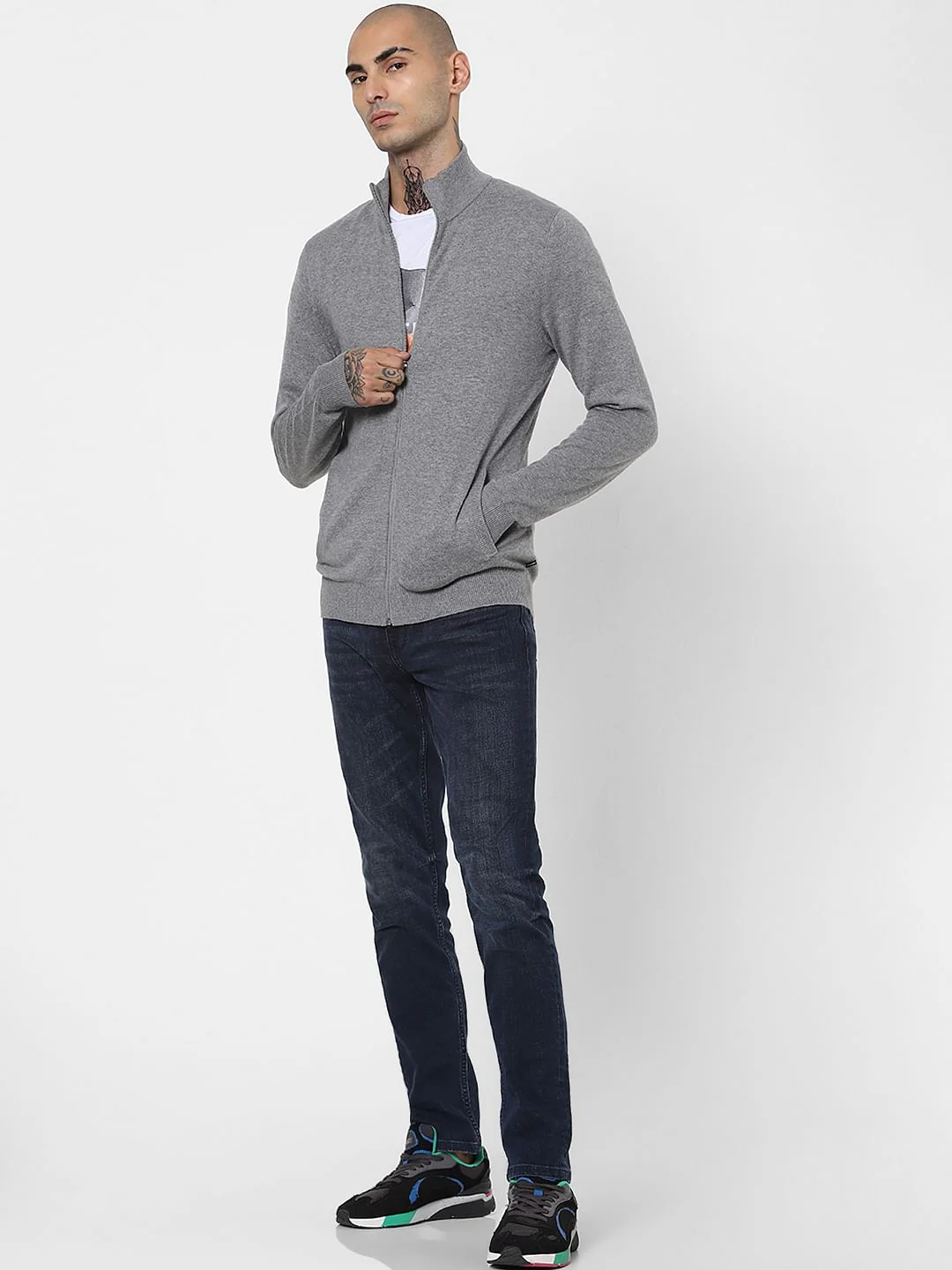 Grey Turtleneck Cardigan - Image 6