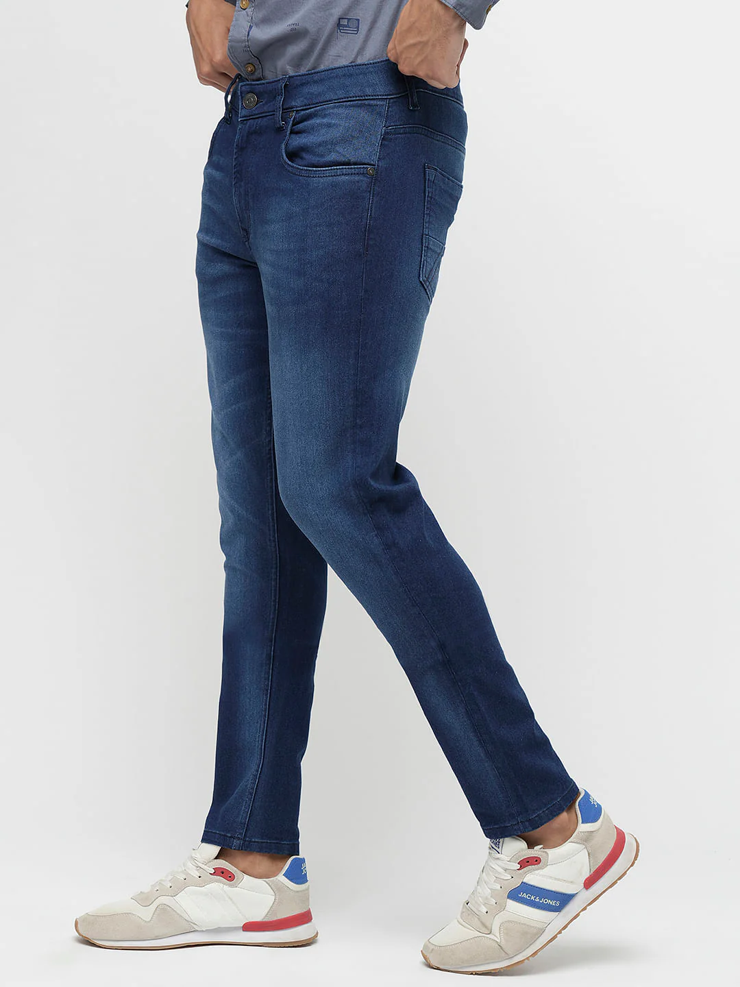 PRODUKT by JACK&JONES Dark Blue Mid Rise Slim Jeans - Image 3