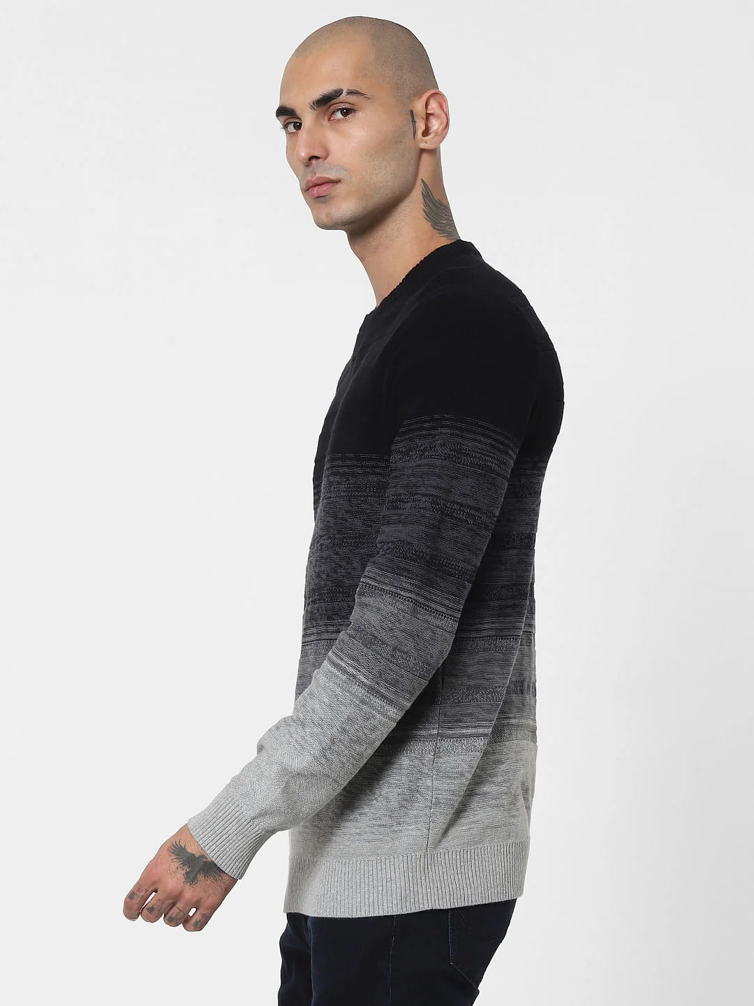 Black Ombre Striped Pullover - Image 3