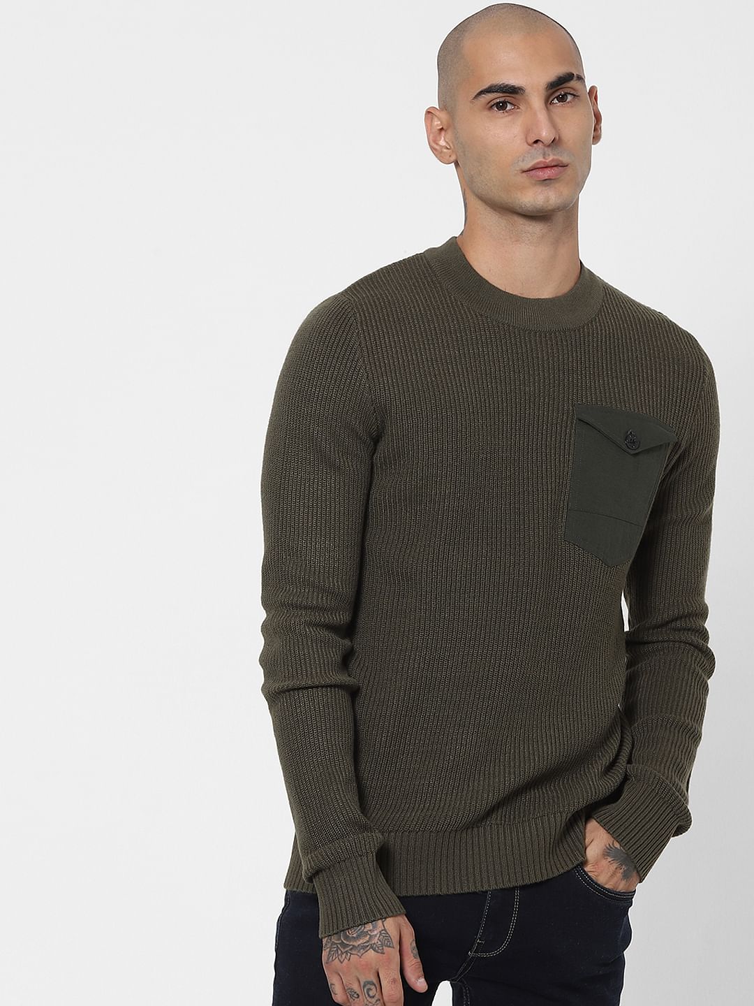 Green Patch Pocket Pullover - Image 2