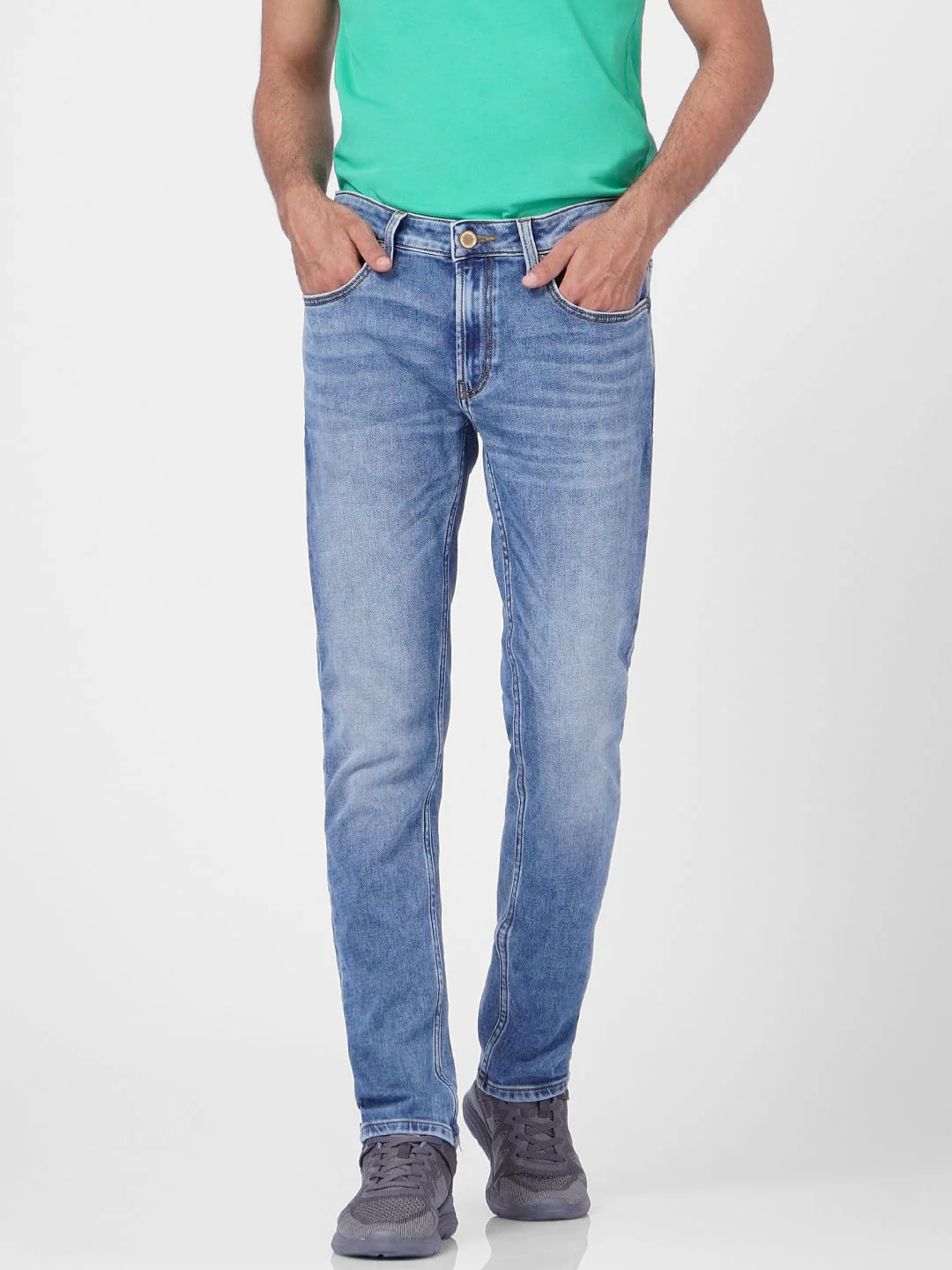 Blue Low Rise Washed Ben Skinny Jeans - Image 2