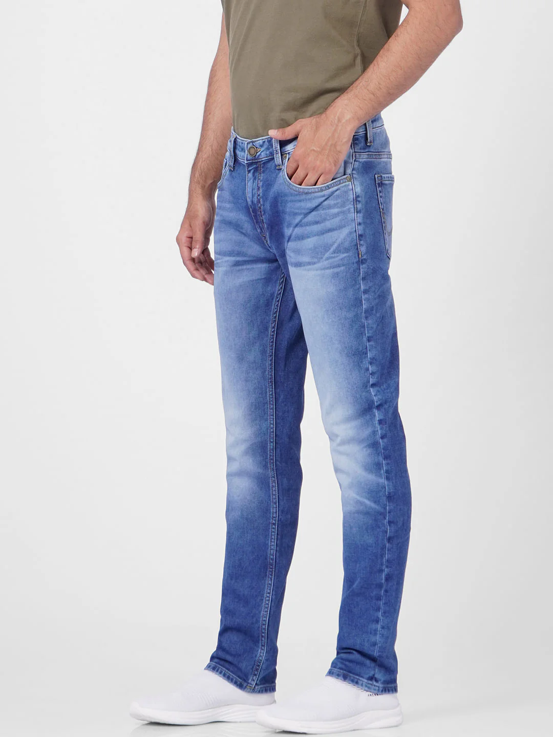 Blue Low Rise Washed Ben Skinny Jeans - Image 3