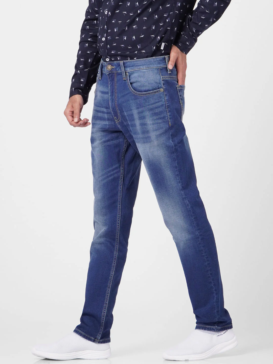 Dark Blue Low Rise Glenn Slim Jeans - Image 3