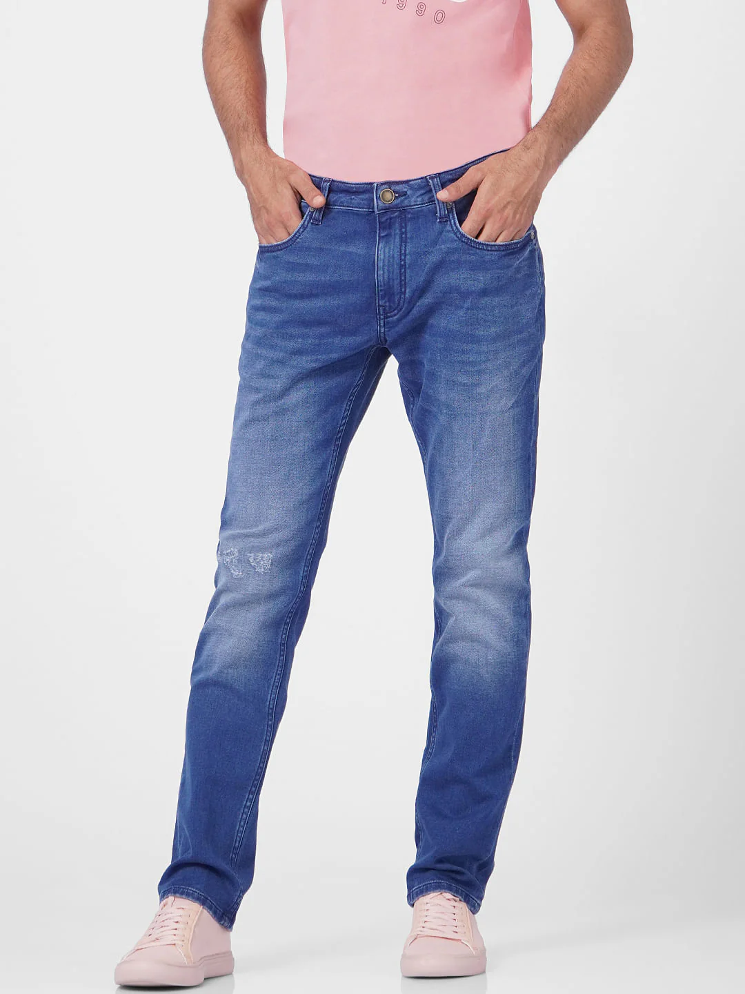 Blue Low Rise Distressed Ben Skinny Jeans - Image 2