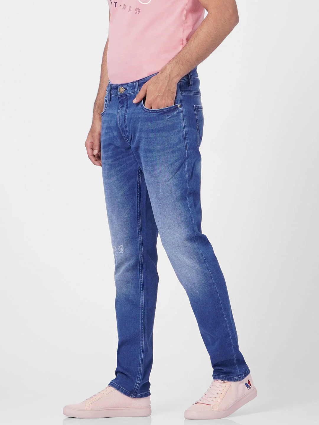 Blue Low Rise Distressed Ben Skinny Jeans - Image 3
