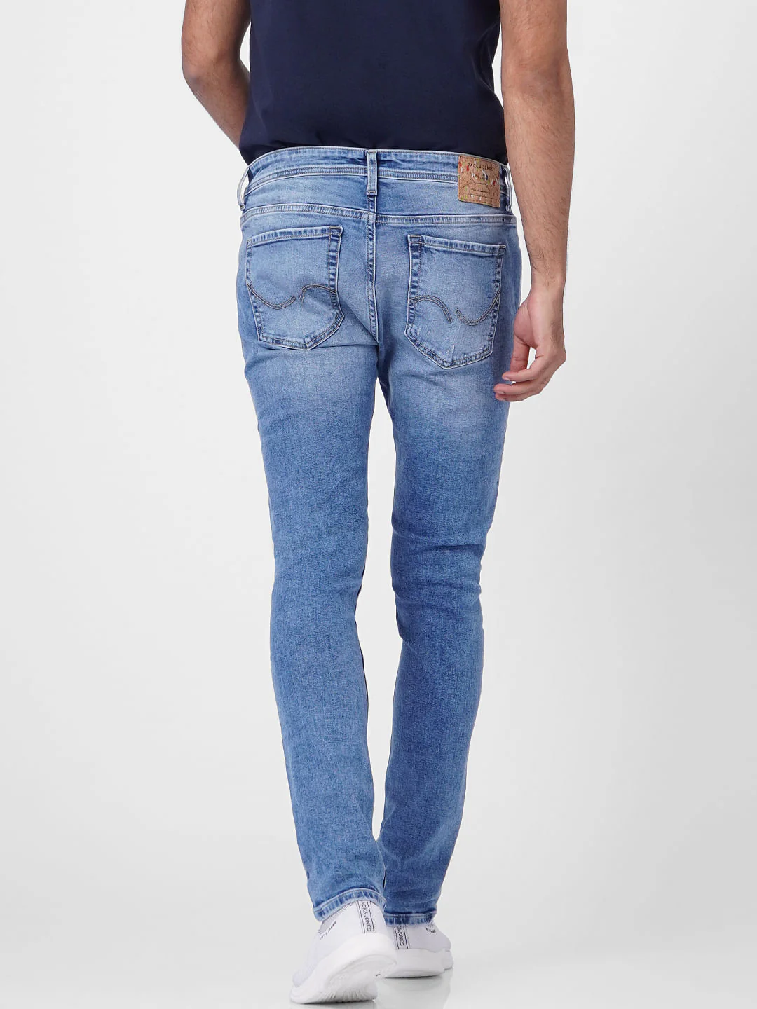 Blue Low Rise Washed Skinny Jeans - Image 4