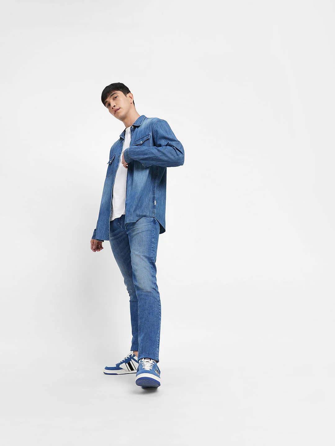 Blue Low Rise Washed Ben Skinny Jeans