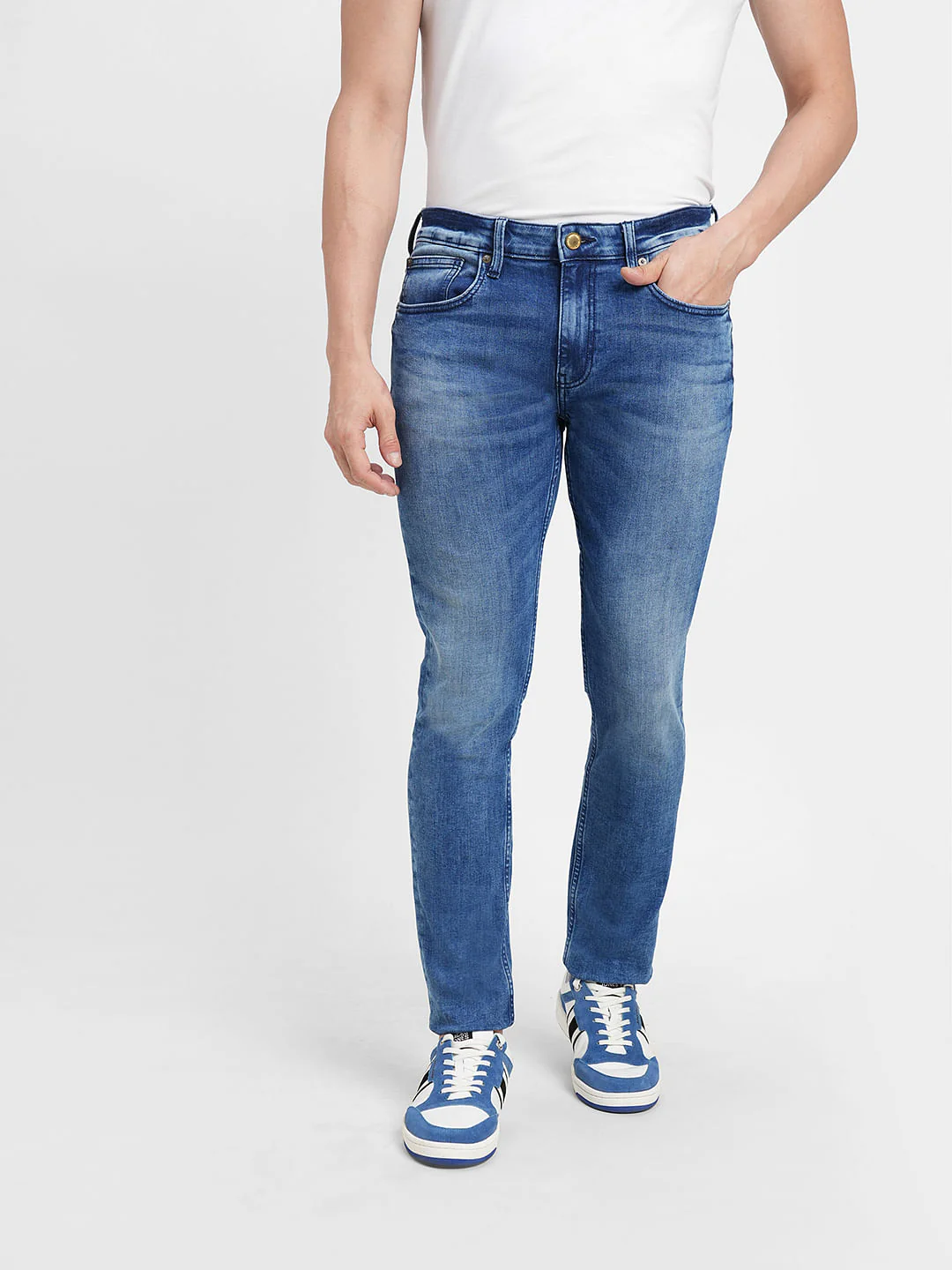 Blue Low Rise Washed Ben Skinny Jeans - Image 2
