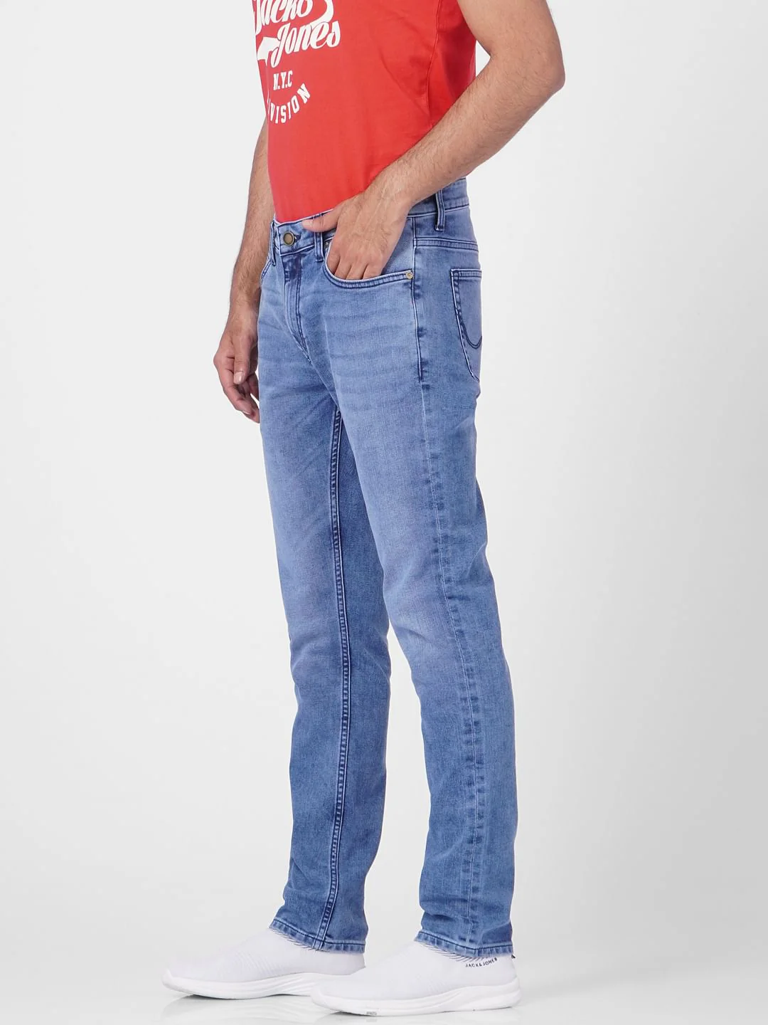 Light Blue Low Rise Washed Ben Skinny Jeans - Image 3