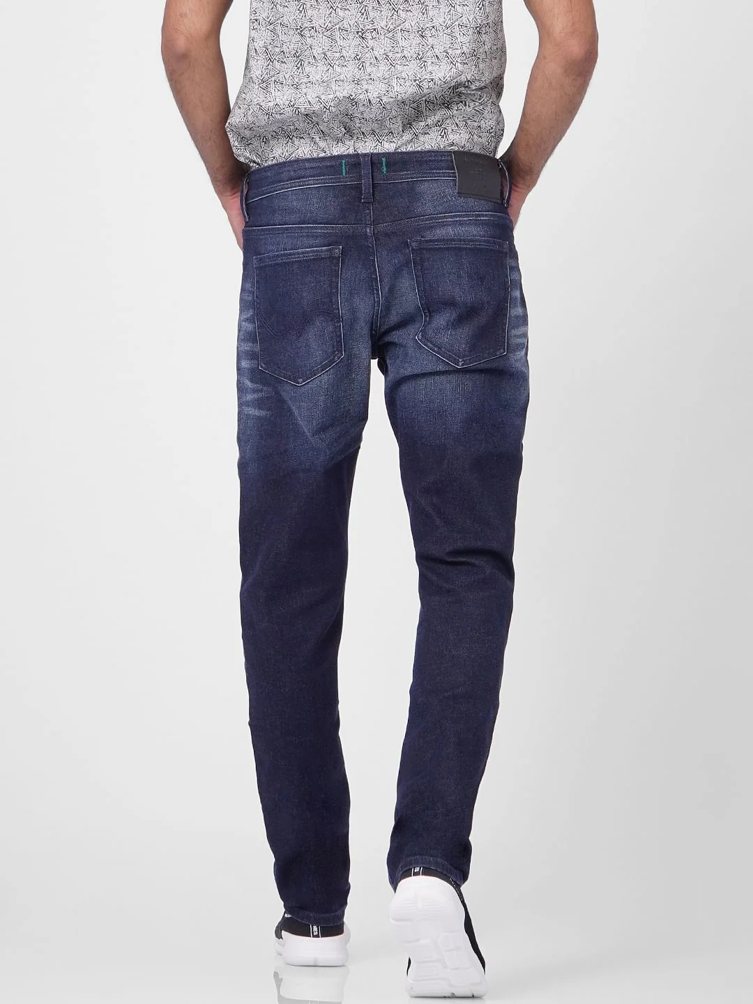 Dark Blue Low Rise Washed Glenn Slim Jeans - Image 4