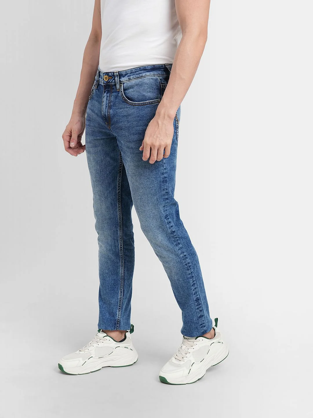 Blue Low Rise Washed Glenn Slim Jeans - Image 3