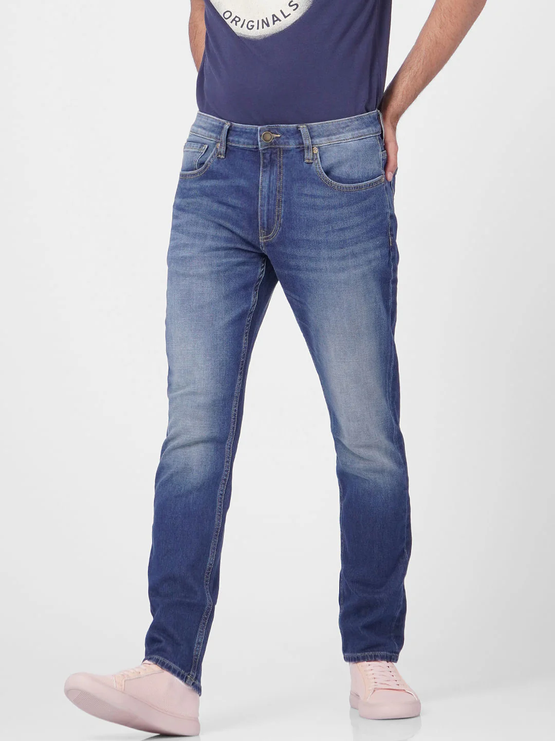 Blue Low Rise Glenn Slim Jeans - Image 2