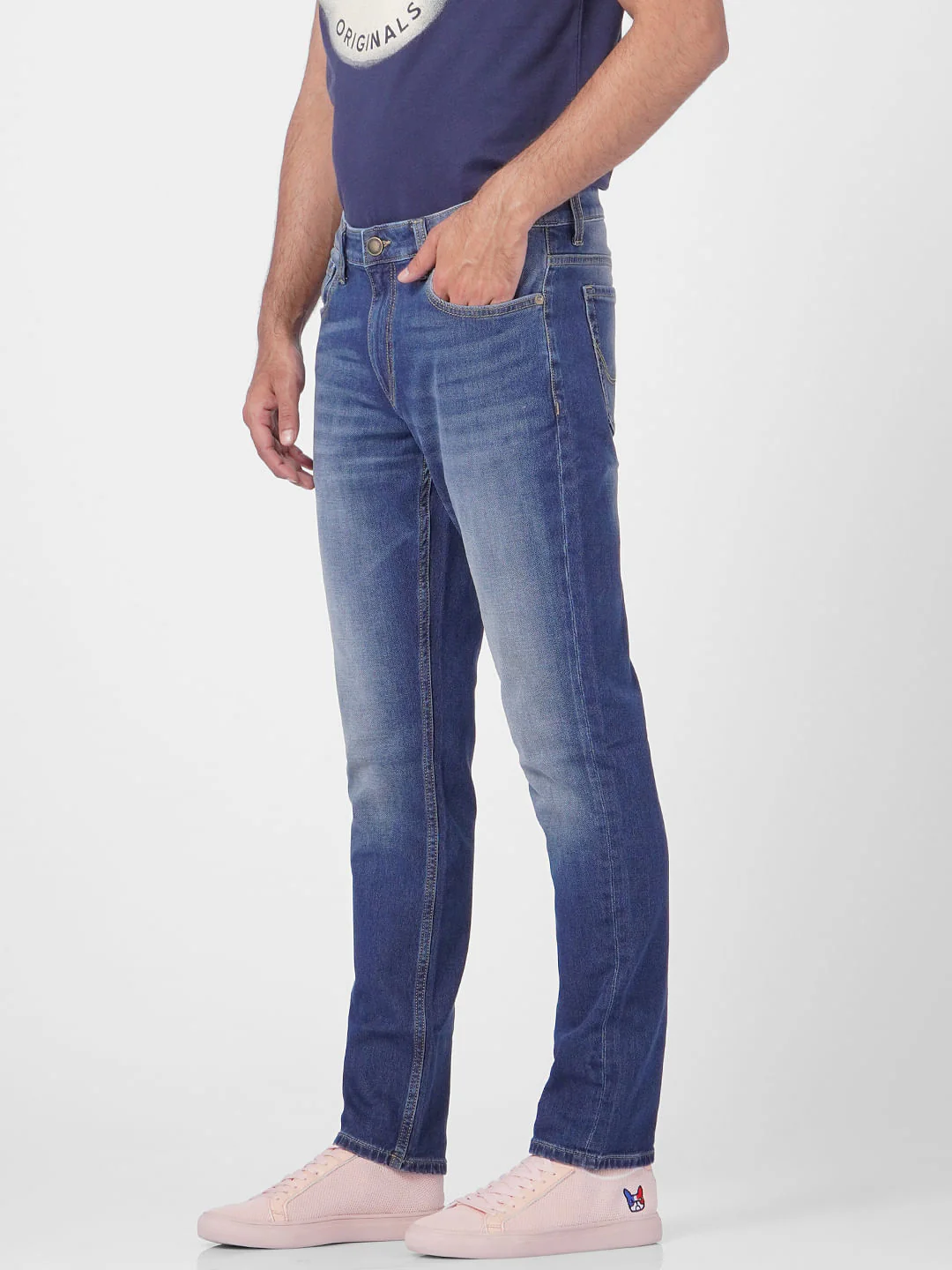 Blue Low Rise Glenn Slim Jeans - Image 3