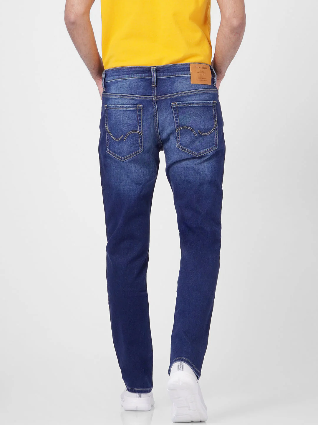 Dark Blue Low Rise Distressed Glenn Slim Jeans - Image 4