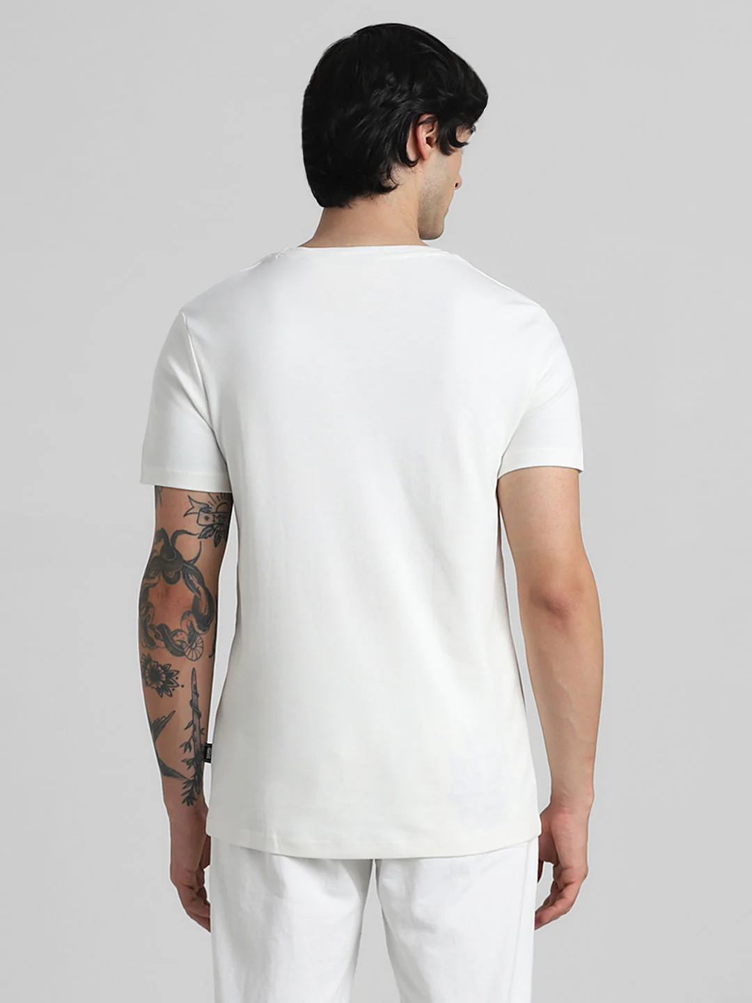 JACK&JONES X BLACK PANTHER White Printed Crew Neck T-shirt - Image 3