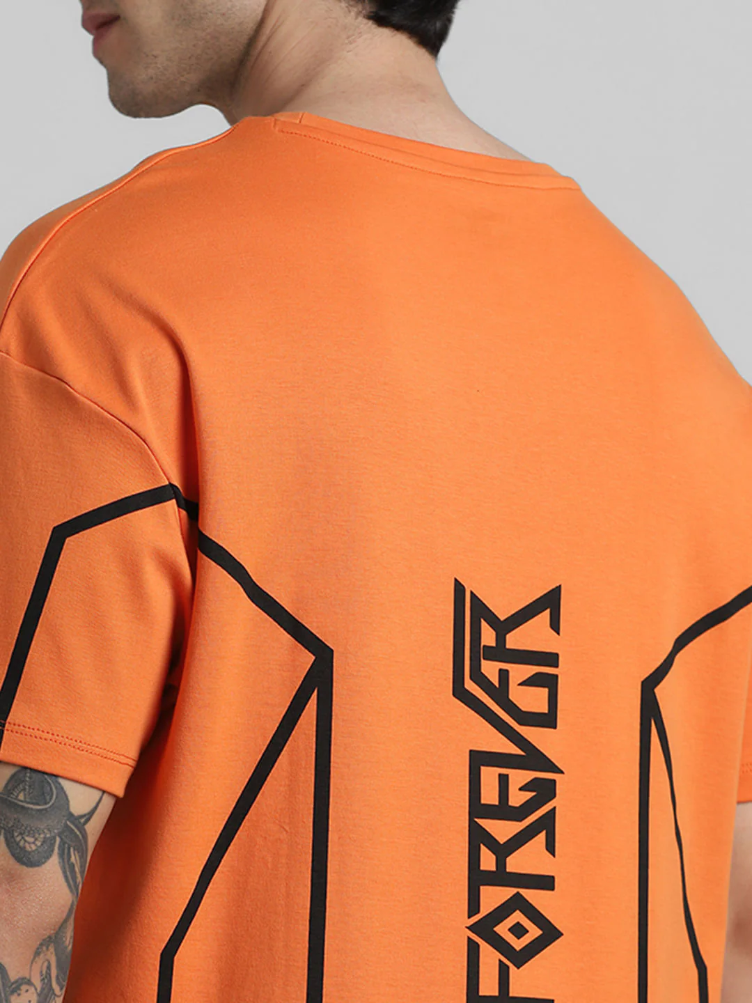 JACK&JONES X BLACK PANTHER ORANGE OVERSIZED CREW NECK T-SHIRT - Image 6