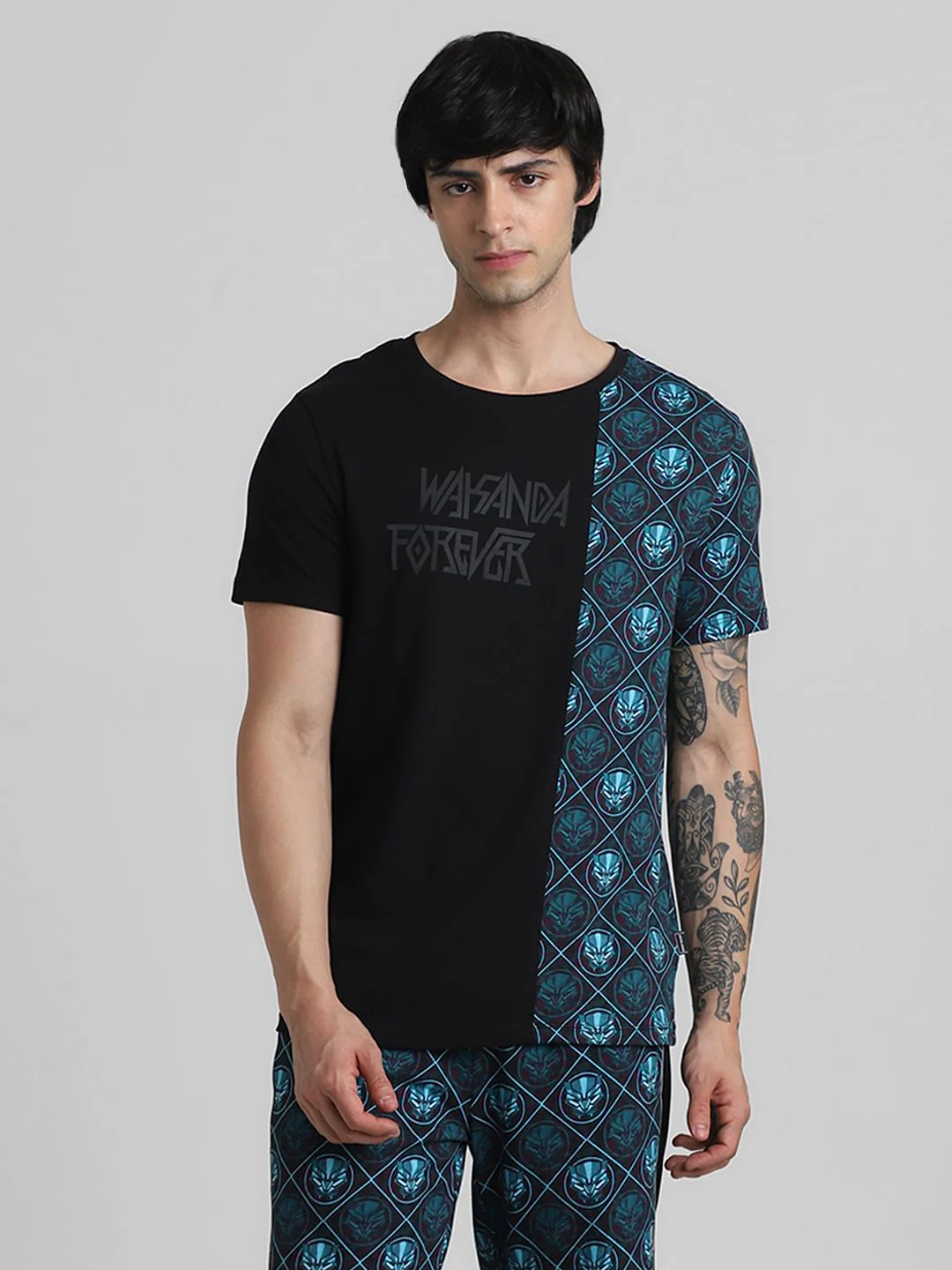 Jack&Jones X Black Panther Blue Printed Co-ord T-shirt - Image 2
