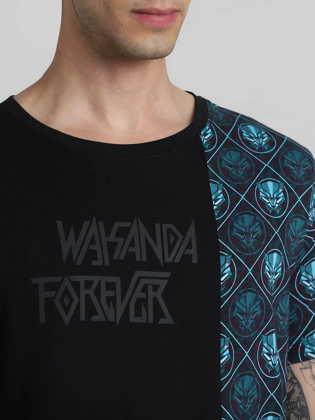 Jack&Jones X Black Panther Blue Printed Co-ord T-shirt - Image 5