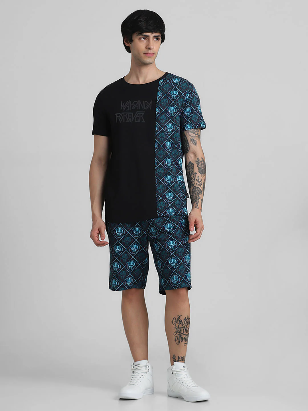 Jack&Jones X Black Panther Blue Printed Co-ord T-shirt - Image 6