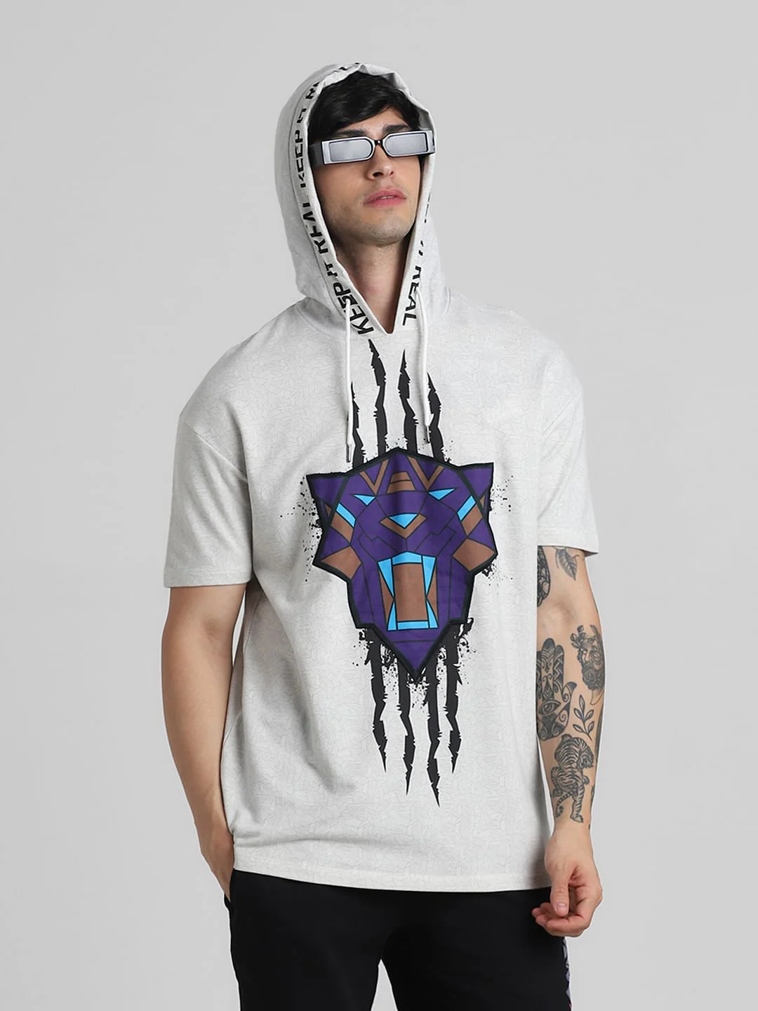 Jack&Jones X Black Panther White Printed OVERSIZED Sweatshirt