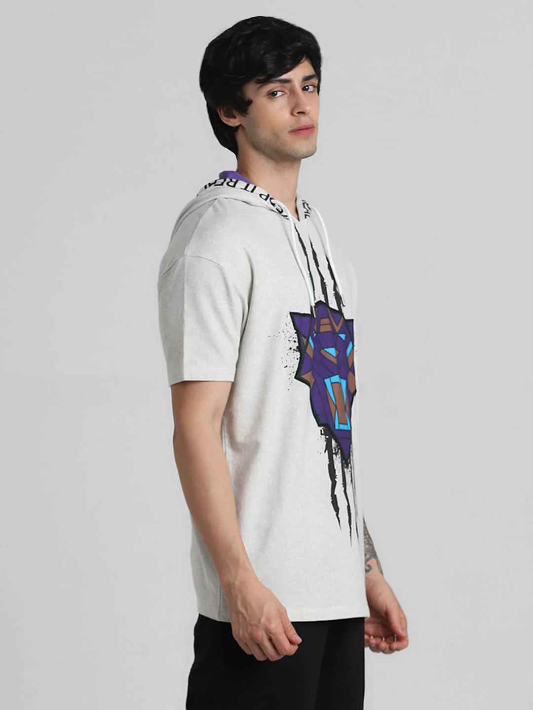 Jack&Jones X Black Panther White Printed OVERSIZED Sweatshirt - Image 3