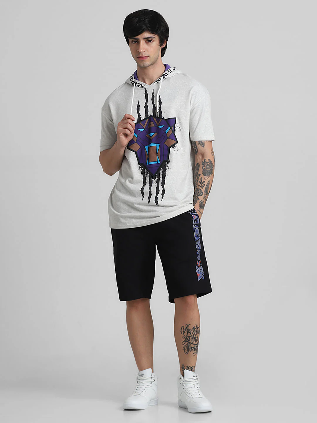Jack&Jones X Black Panther White Printed OVERSIZED Sweatshirt - Image 6