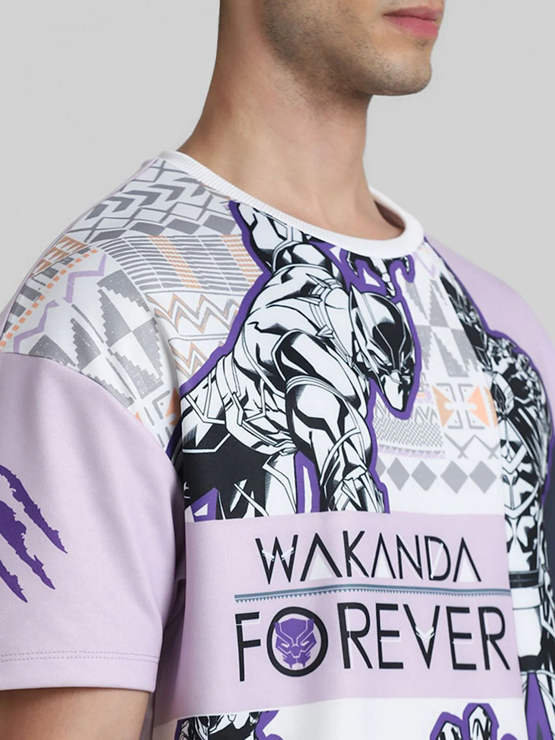 Jack&Jones X Black Panther Purple OVERSIZED Co-ord T-shirt - Image 5