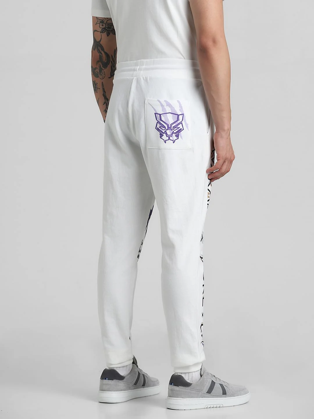 Jack&Jones X Black Panther White Mid Rise Sweatpants - Image 3