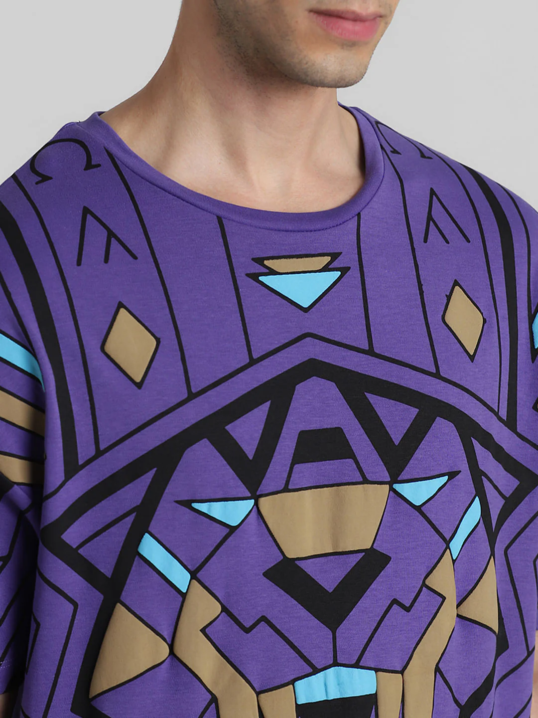 Jack&Jones X Black Panther Purple Printed OVERSIZED Co-ord T-shirt - Image 5