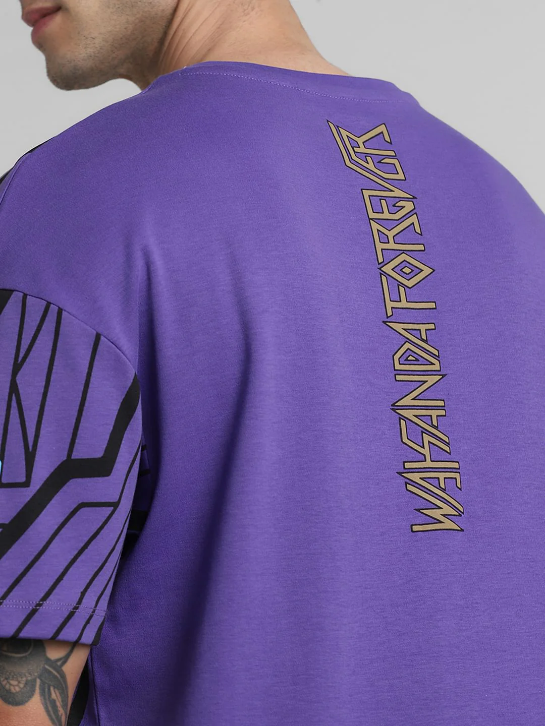 Jack&Jones X Black Panther Purple Printed OVERSIZED Co-ord T-shirt - Image 6