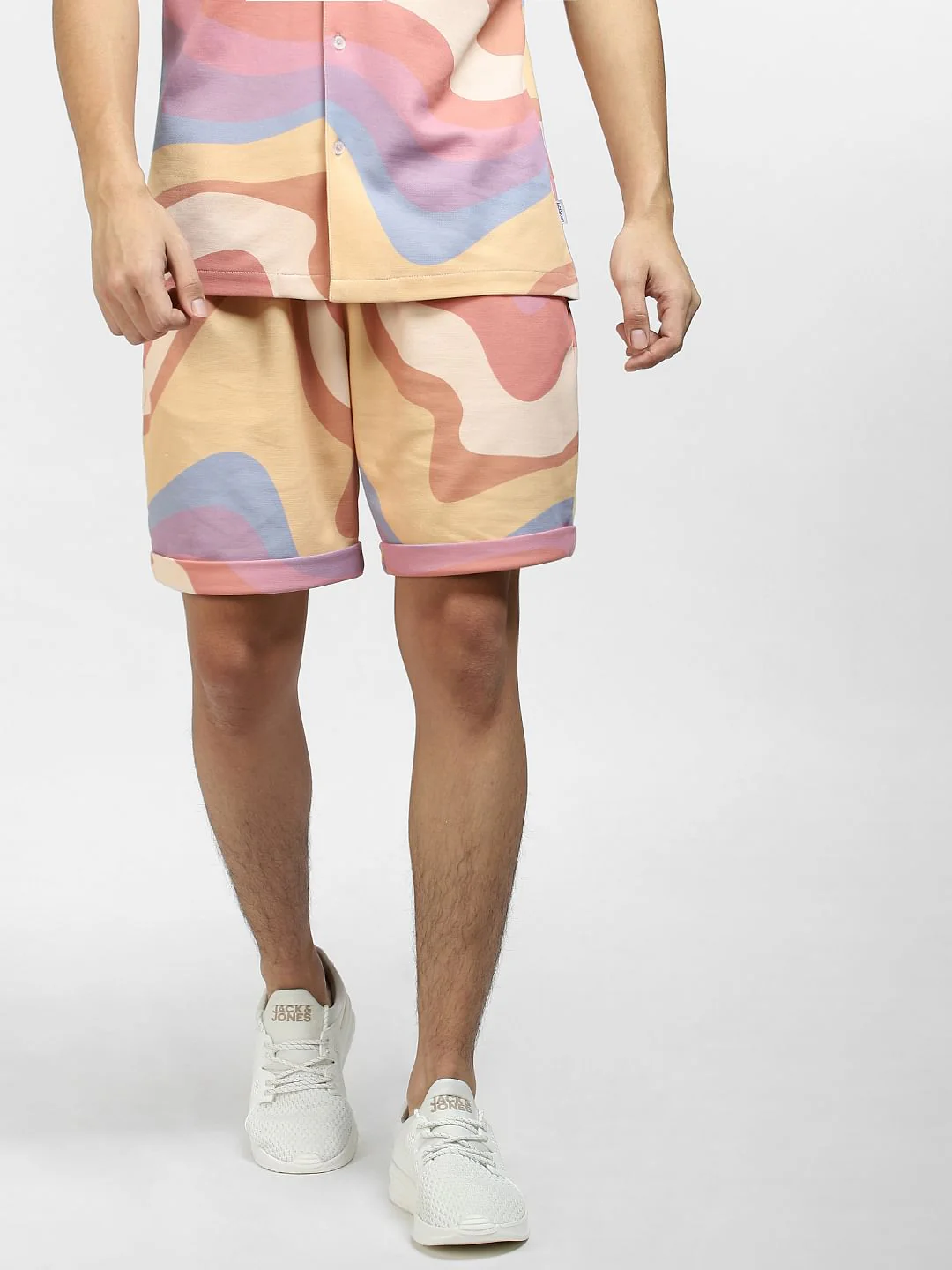 Pastel Yellow Colourblocked Knit Shorts - Image 2