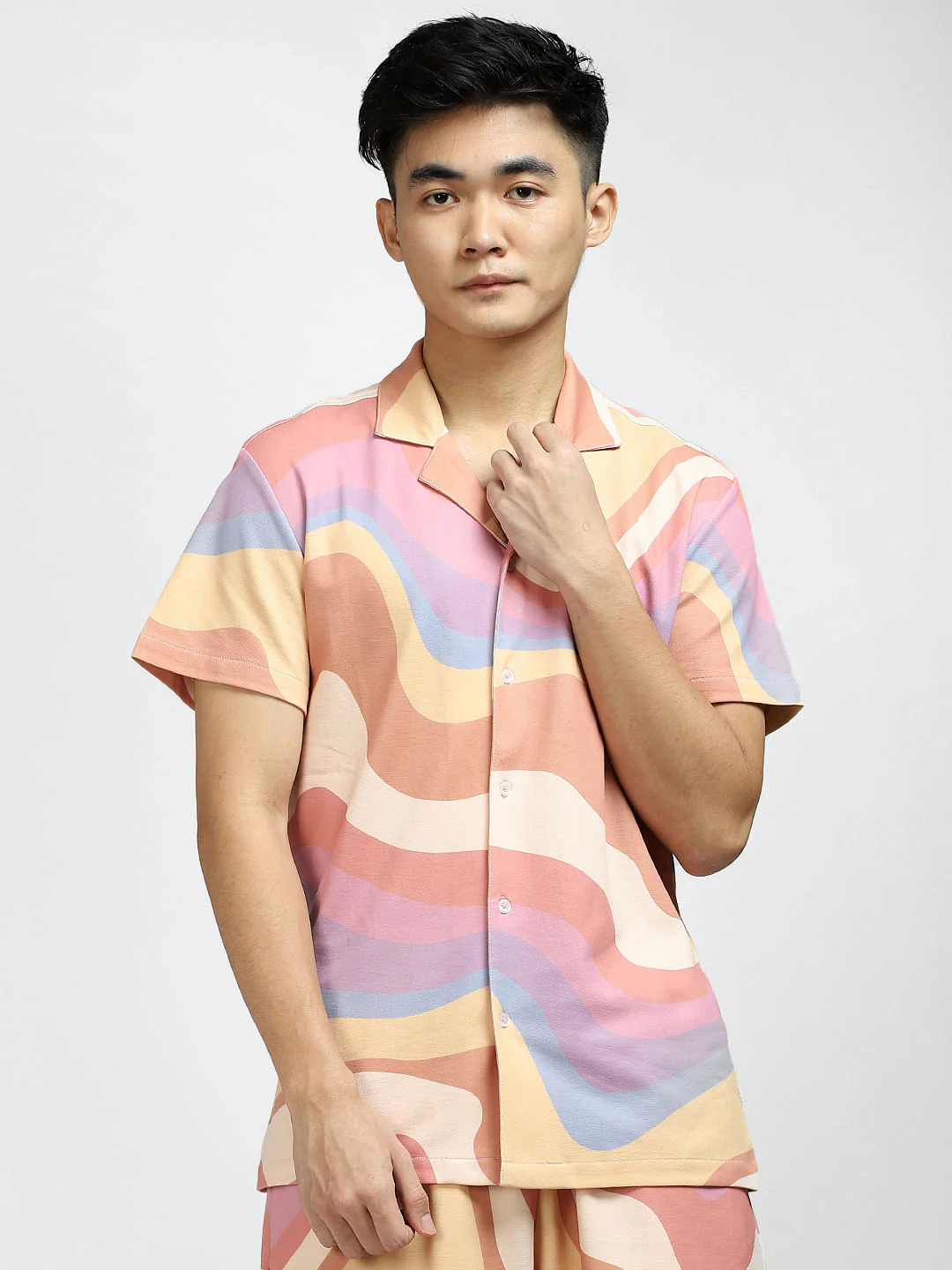 Pastel Yellow Colourblocked Short Sleeve Shirt - Image 2
